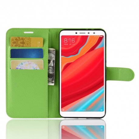 Etuis Portefeuille Xiaomi Redmi S2 Simili Cuir Verte