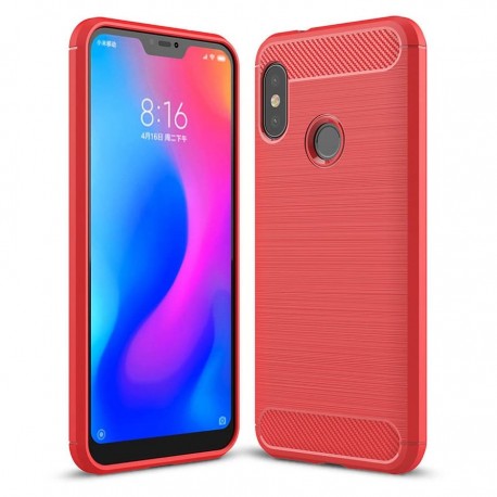 Coque Silicone Xiaomi MI A2 Lite Brossé Rouge