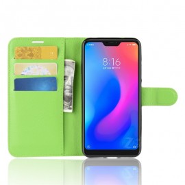 Etuis Portefeuille Xiaomi MI A2 Lite Simili Cuir Verte