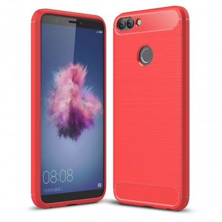 Coque Silicone Huawei P Smart Brossé Rouge