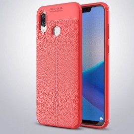 Coque Silicone Honor Play Cuir 3D Rouge