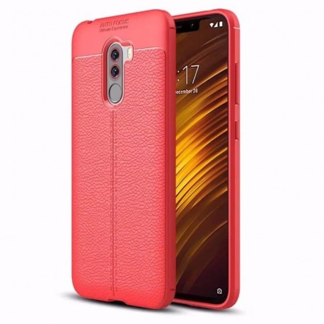 Coque Silicone Xiaomi Pocophone F1 Cuir 3D Rouge
