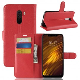 Etuis Portefeuille Xiaomi Pocophone F1 Simili Cuir Rouge