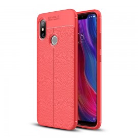 Coque Silicone Xiaomi MI 8 SE Cuir 3D Rouge