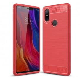 Coque Silicone Xiaomi MI 8 SE Brossé Rouge