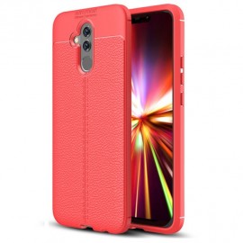 Coque Silicone Huawei Mate 20 Lite Cuir 3D Rouge