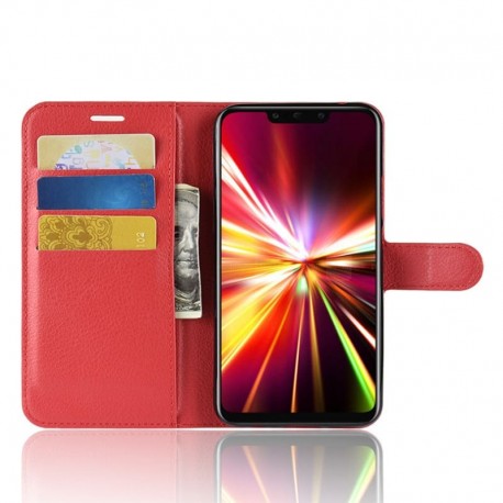 Etuis Portefeuille Huawei Mate 20 Lite Simili Cuir Rouge