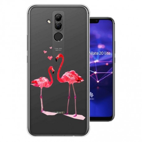 Coque Silicone Huawei Mate 20 Lite Flamands Roses