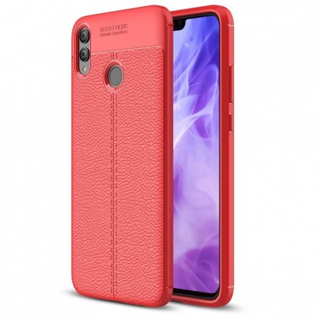 Coque Silicone Honor 8X Cuir 3D Rouge