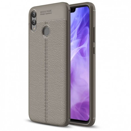 Coque Silicone Honor 8X Cuir 3D Grise