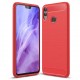 Coque Silicone Honor 8X 3D Carbone Rouge