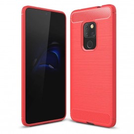 Coque Silicone Huawei Mate 20 Brossé Rouge