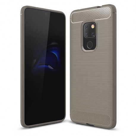 Coque Silicone Huawei Mate 20 Brossé Grise