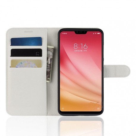 Etuis Portefeuille Xiaomi MI 8 Lite Simili Cuir Blanc