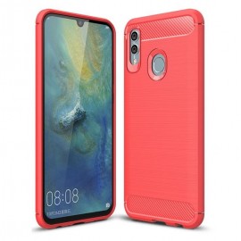 Coque Silicone Honor 10 Lite 3D Carbone Rouge