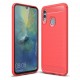 Coque Silicone Honor 10 Lite 3D Carbone Rouge