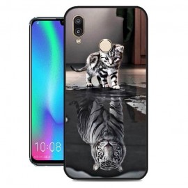 Coque Silicone Honor 10 Lite Chat Reflet