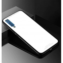 Coque Samsung Galaxy A7 2018 Silicone Blanche et Verre Trempé