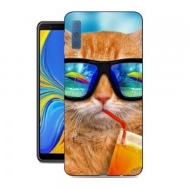 Coque Silicone Samsung Galaxy A7 2018 Chat Cool