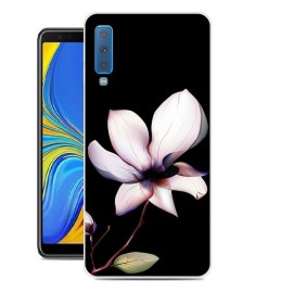 Coque Silicone Samsung Galaxy A7 2018 Fleur Blanche