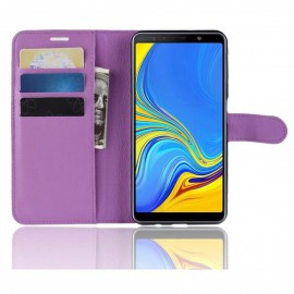 Etuis Portefeuille Samsung Galaxy A7 2018 Simili Cuir Violette