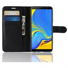 Etuis Portefeuille Samsung Galaxy A7 2018 Simili Cuir Noir