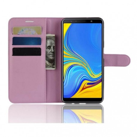 Etuis Portefeuille Samsung Galaxy A7 2018 Simili Cuir Rose