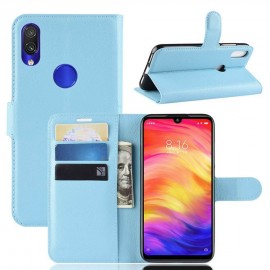 Etuis Portefeuille Xiaomi Redmi Note 7 Simili Cuir Bleu