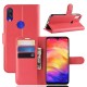 Etuis Portefeuille Xiaomi Redmi Note 7 Simili Cuir Rouge