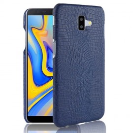 Coque Samsung galaxy J6 Plus Croco Cuir Bleue