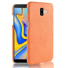 Coque Samsung galaxy J6 Plus Croco Cuir Orange