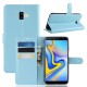 Etuis Portefeuille Samsung Galaxy J6 Plus Simili Cuir Bleu