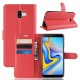 Etuis Portefeuille Samsung Galaxy J6 Plus Simili Cuir Rouge