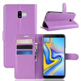 Etuis Portefeuille Samsung Galaxy J6 Plus Simili Cuir Violette