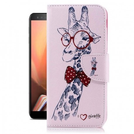 Etuis Portefeuille Samsung Galaxy J6 Plus Girafe