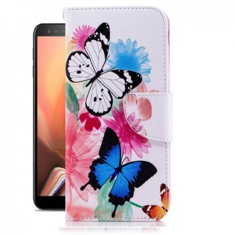 Etuis Portefeuille Samsung Galaxy J6 Plus Papillon