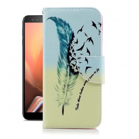 Etuis Portefeuille Samsung Galaxy J6 Plus Oiseaux