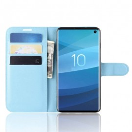 Etuis Portefeuille Samsung Galaxy S10 Simili Cuir Bleu