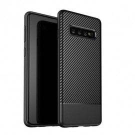 Coque Silicone Samsung Galaxy S10 Carbon 3D Noir