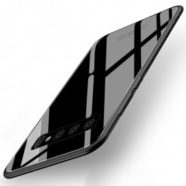 Coque Samsung Galaxy S10 Plus Silicone Noire et Verre Trempé