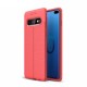 Coque Silicone Samsung Galaxy S10 Plus Cuir 3D Rouge