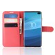 Etuis Portefeuille Samsung Galaxy S10 Plus Simili Cuir Rouge