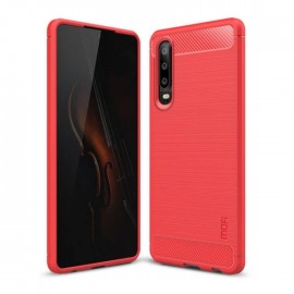 Coque Silicone Huawei P30 Brossé Rouge