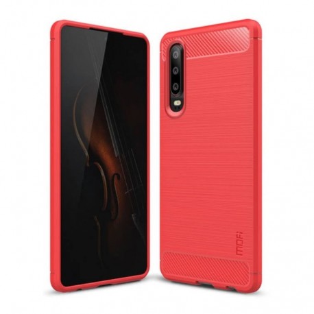 Coque Silicone Huawei P30 Brossé Rouge