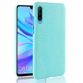 Coque Huawei P30 Croco Cuir Turquoise