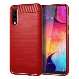 Coque Silicone Samsung Galaxy A50 Brossée Rouge