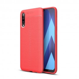 Coque Silicone Samsung Galaxy A50 Cuir 3D Rouge