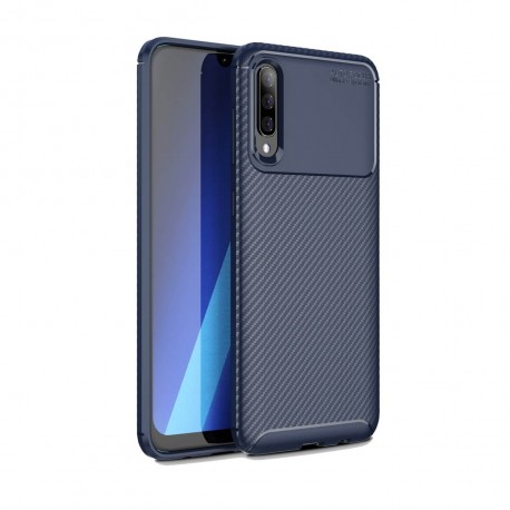 Coque Samsung Galaxy A50 Carbone TPU Bleue