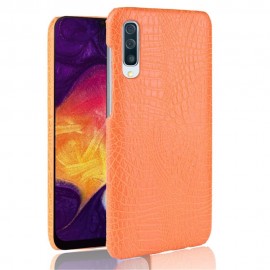 Coque Samsung Galaxy A50 Croco Cuir Orange