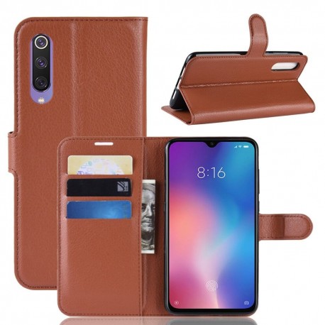 Etuis Portefeuille Xiaomi MI 9 Simili Cuir Marron